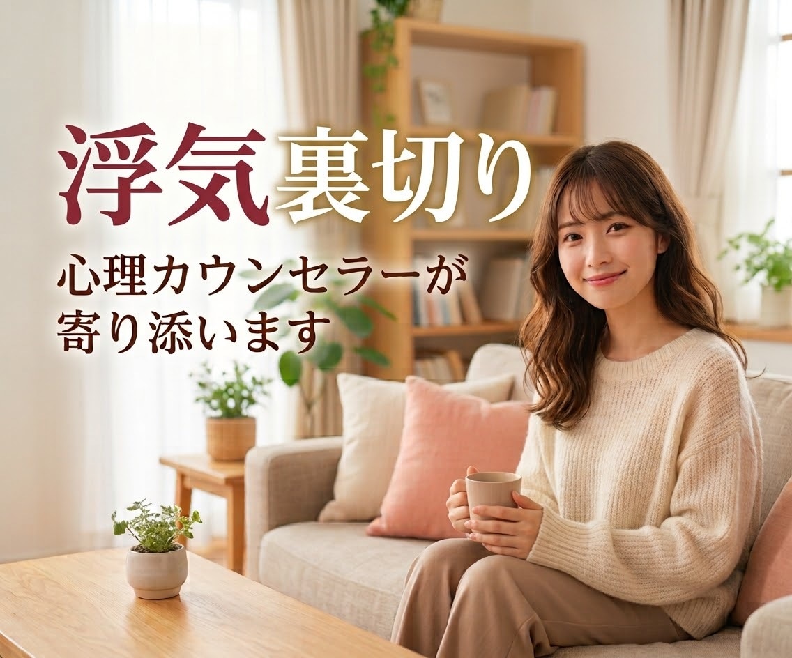 が浮気のお悩みに心理カウンセラーが寄り添います 大丈夫。必ず幸せになれる。一緒に癒していきましょう。 イメージ1