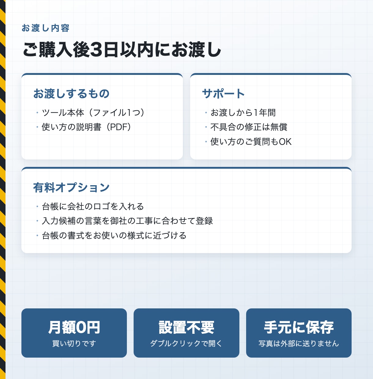 工事写真台帳を自動で作れるソフトを販売します 写真をドラッグするだけで、A4の工事写真台帳が完成します イメージ5