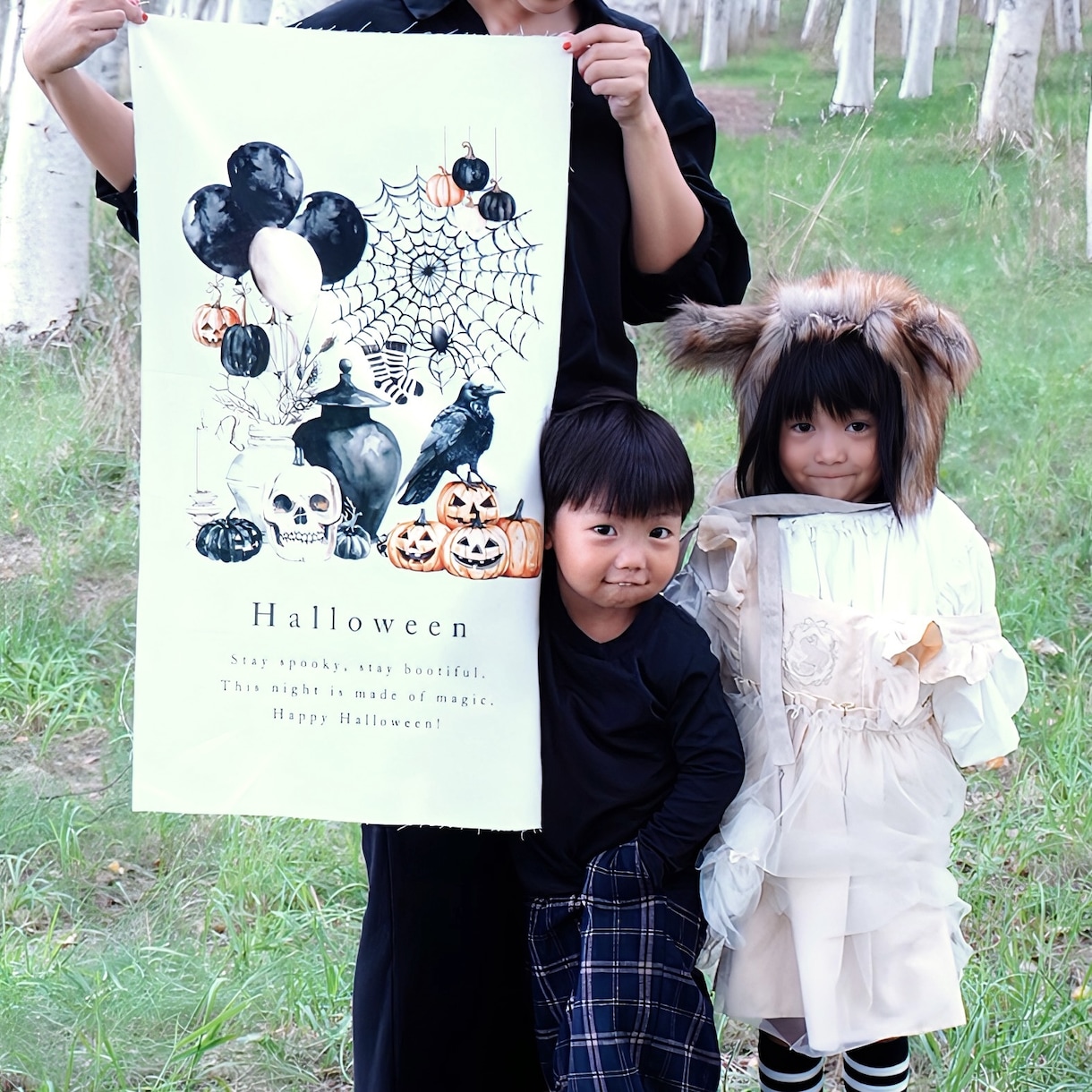 撮影用ハロウィンタペストリーをお届けします 選べるデザインでおうち撮影もスタジオも映える♪ イメージ4