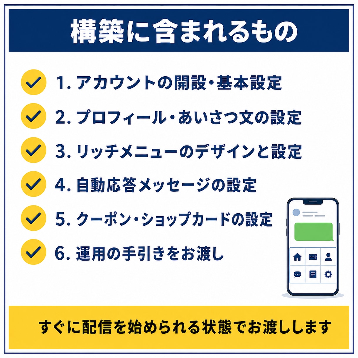 LINE公式アカウントの構築・初期設定を代行します リッチメニュー・あいさつ文・自動応答まで丸ごとお任せ イメージ2
