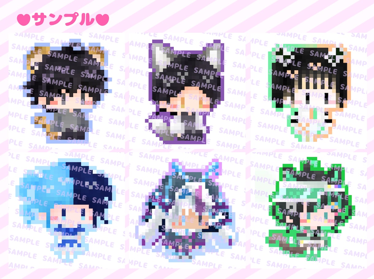 アイコン向きのミニキャラドットイラストを描きます かわいいミニミニドットキャラはいかがですか？ イメージ2
