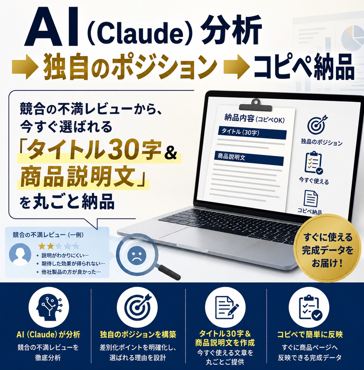 売れないココナラ出品をAIで隙間分析し魔改造します 3ヶ月売上0の絶望からAIで大逆転。最初の1件を必ずもぎ取る イメージ3