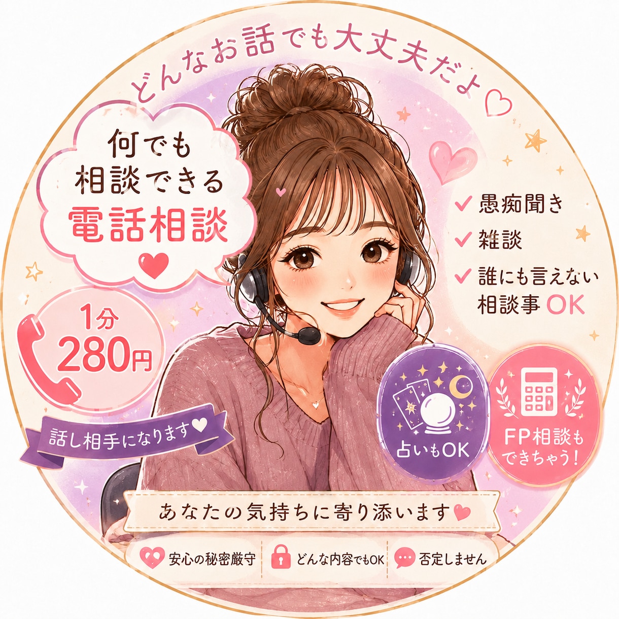 ただの話し相手じゃない。占いもFP相談もできます 人生のごちゃごちゃ、一緒に整理しませんか？ イメージ1