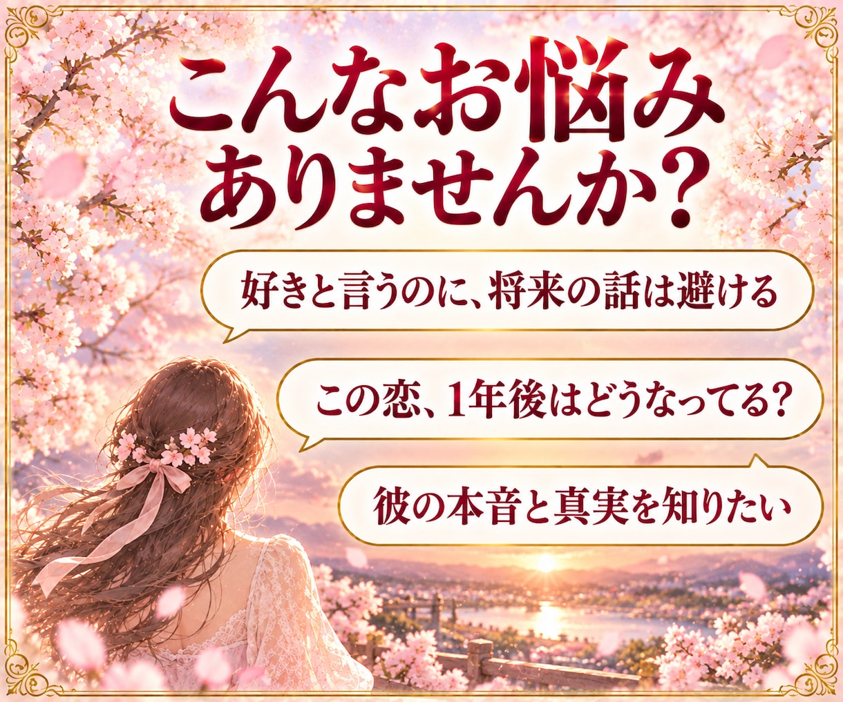 恋愛占い｜彼との1年後、二人の未来を占います 3,000字以上｜彼の本音・恋の障害・1年後の未来を占います イメージ3