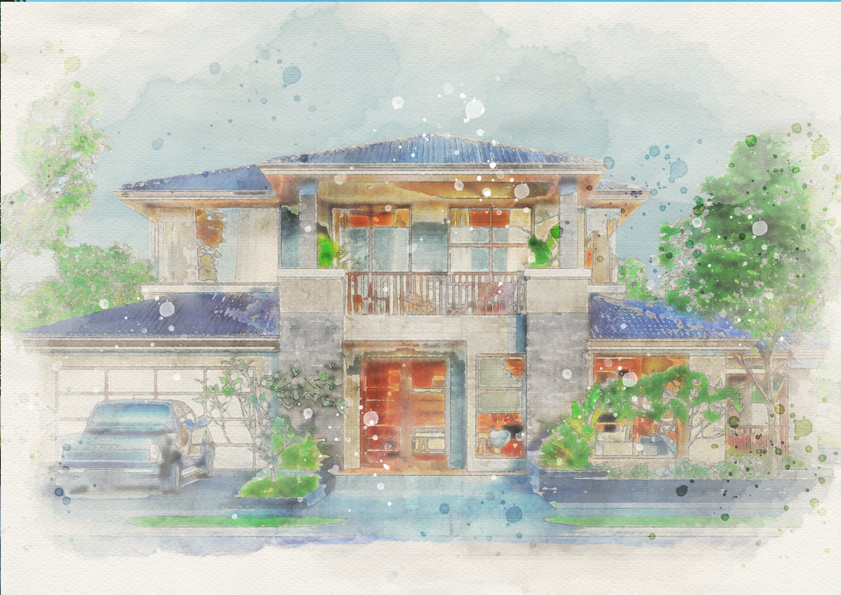 お好きな建物を水彩画風にお作りいたします 新築記念やお店のオープン記念などに♡A4プリントプレゼント！ イメージ4