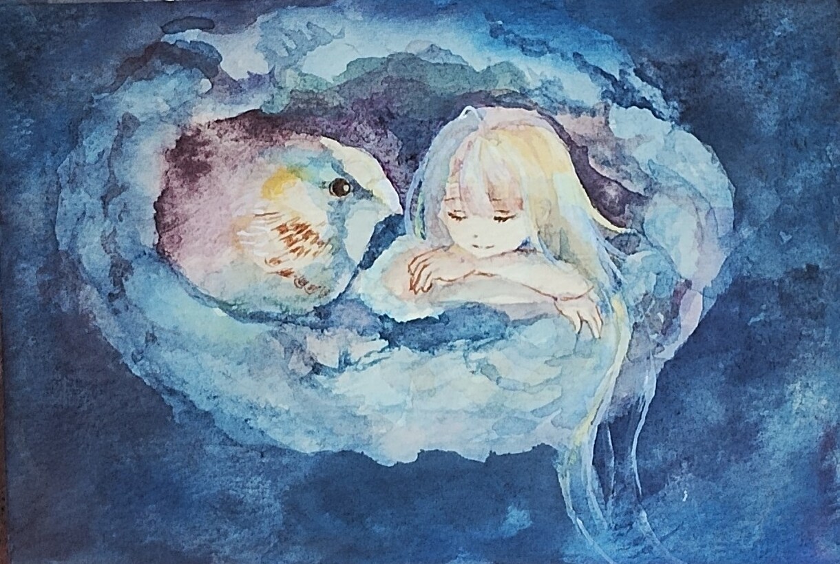幻想的なアナログ絵画、オーダーメイド制作します 雨空・ファンタジー・動物・植物・キャラクターの幻想的な雰囲気 イメージ6