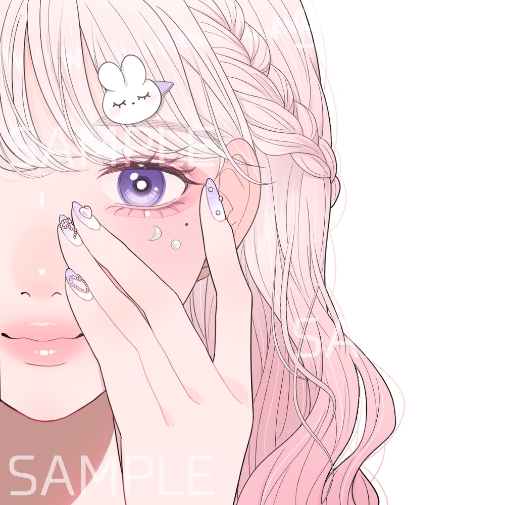 商用可！メイクにこだわった可愛いアイコン描きます あなたのアイコンをキラキラ可愛くメイクアップ♡ イメージ9