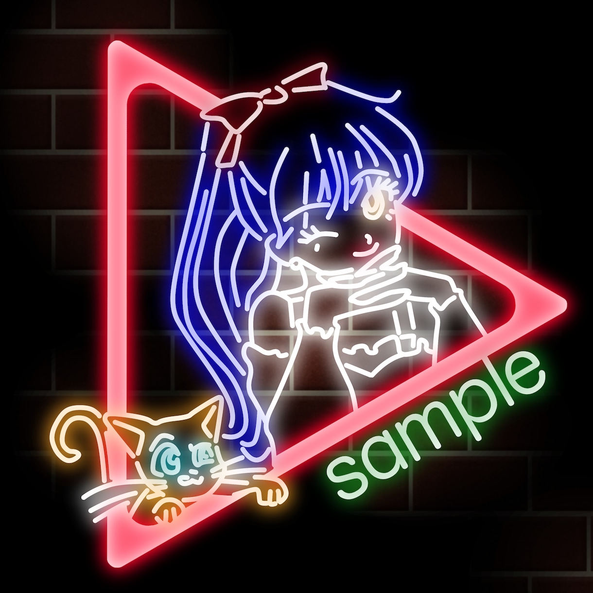ネオンでポップな似顔絵やオリジナルアイコン描きます アイコンだけでなく、プレゼントや広告等でもご利用頂けます★ イメージ1
