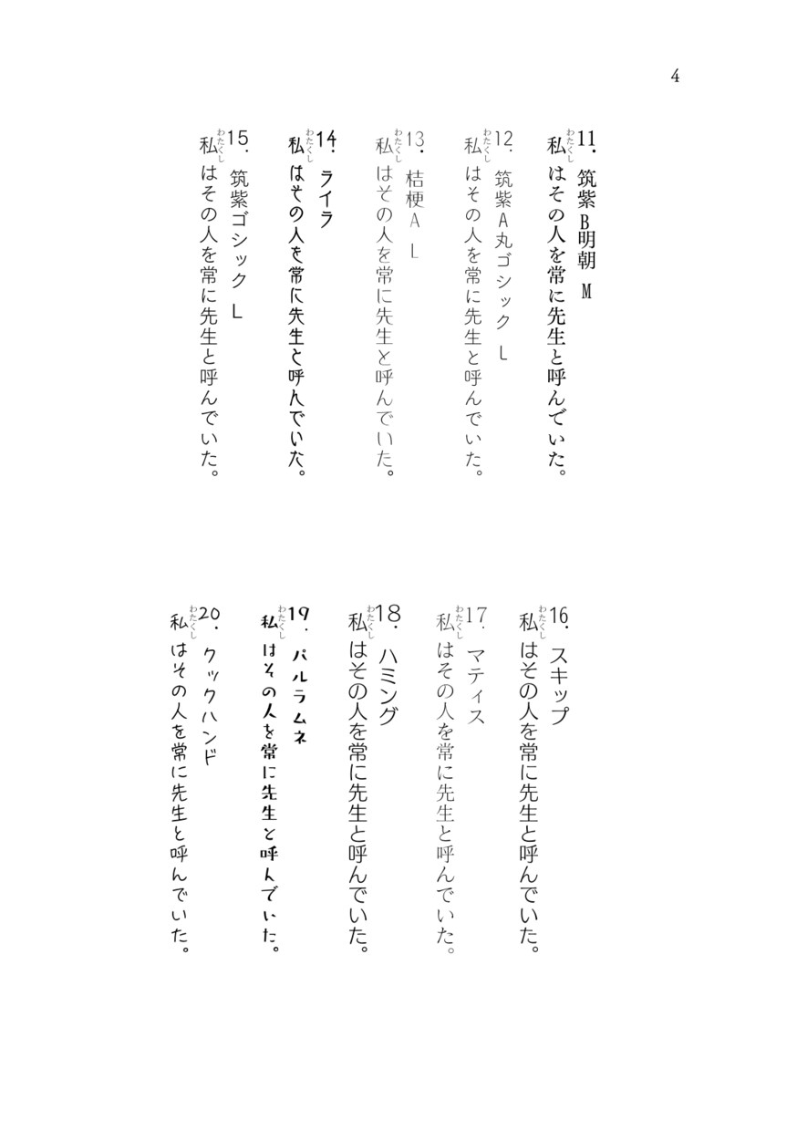 同人誌小説の組み版を有料フォントで行います 年間契約5万円のフォント＋有名フォントで見易い組版をお約束！ イメージ6
