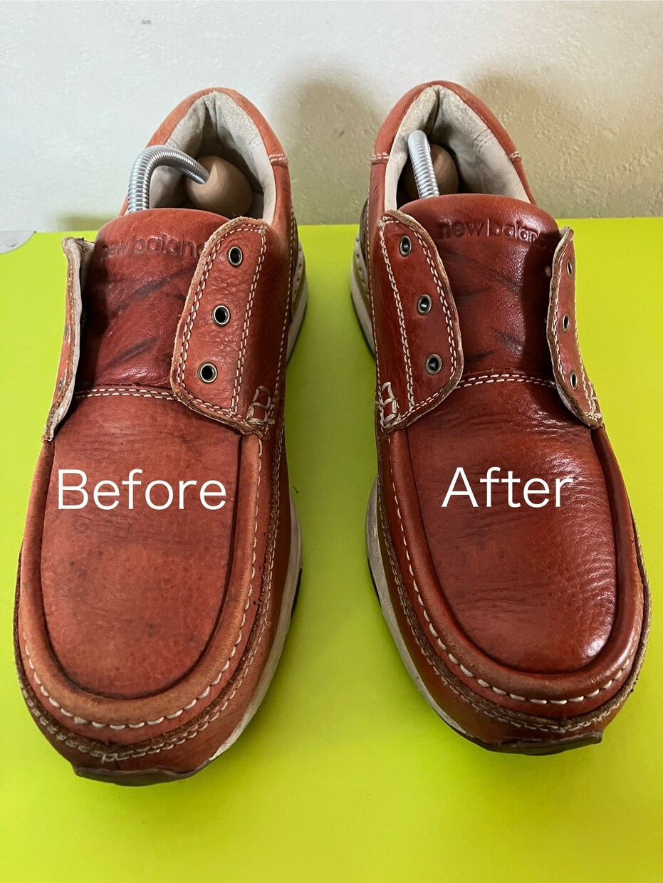 革靴、スニーカー磨きします｜色・ツヤ復活します ツヤ・発色が生まれ変わるBefore→After イメージ2