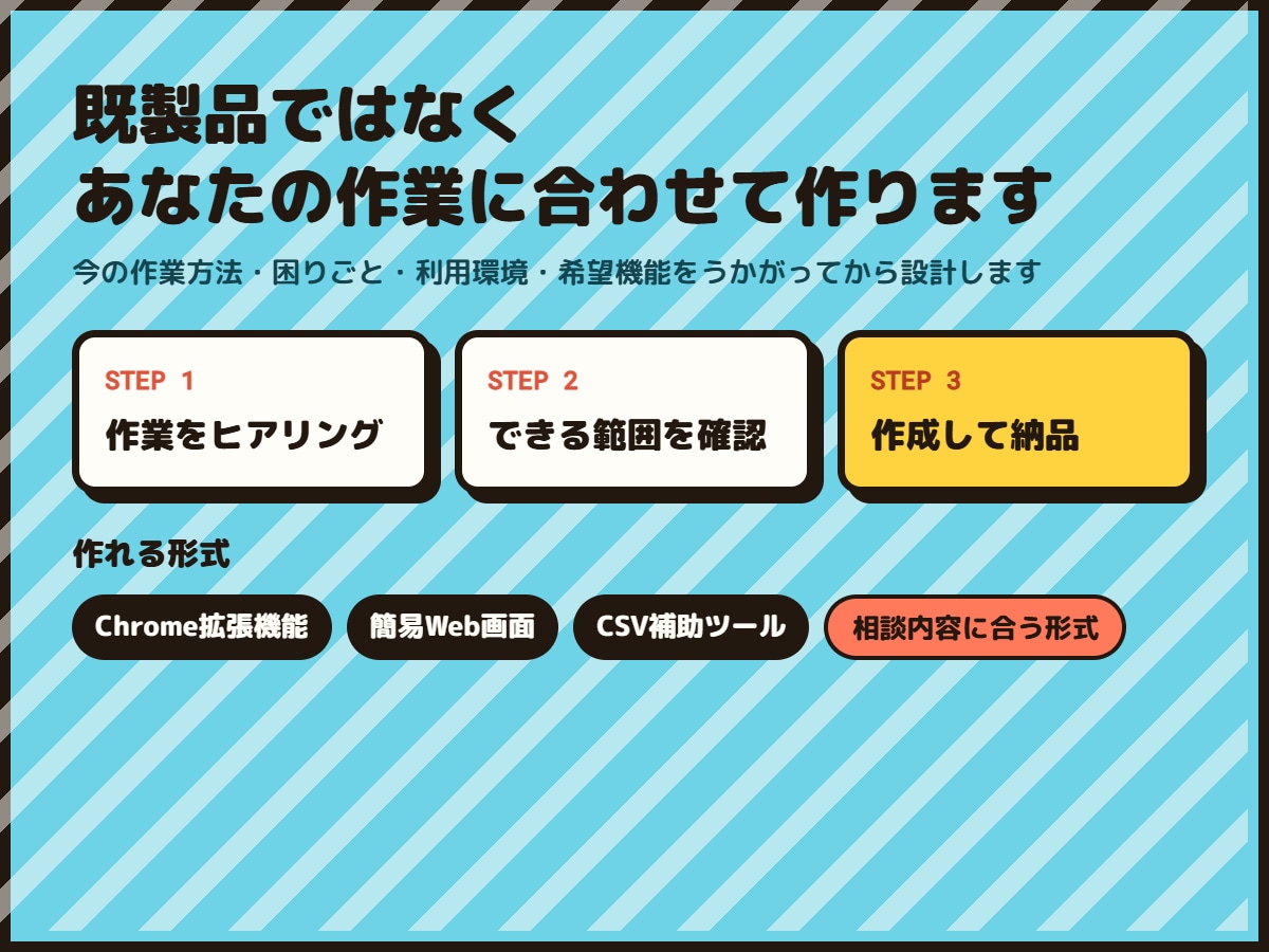 メルカリ作業に合う専用ツールをお作りします 毎日の面倒な確認や整理を、使いやすく整えます イメージ2