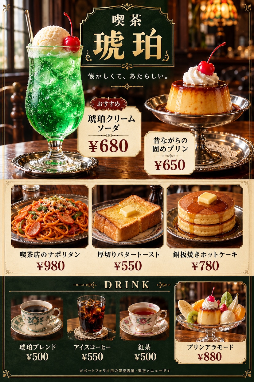 食べたいが伝わる飲食店メニュー表を制作します 思わず“これもください”と言いたくなるメニュー表を。 イメージ6