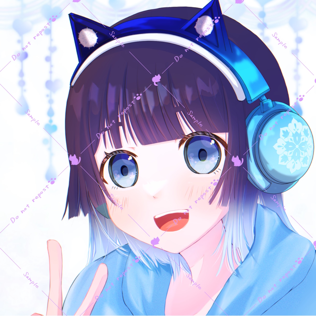 綺麗な色味のSNS用アイコン描きます 映える色味を心がけて、丁寧に描きます イメージ3