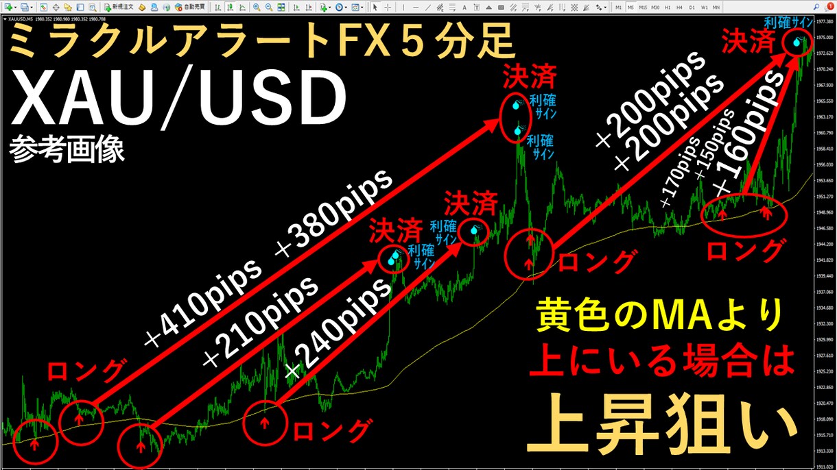 専業がガッツリ狙う無裁量プロ専用ツール提供します ５分足スイング手法とデイトレードの鉄板スキル相場観を習得へ イメージ1