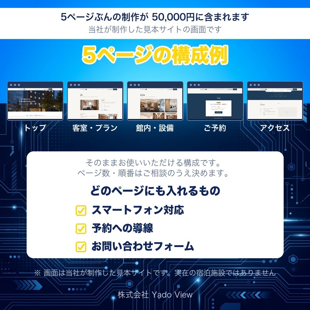 ビジネスホテルのホームページを制作します 素泊まりの宿が公式予約を取る形にします イメージ3