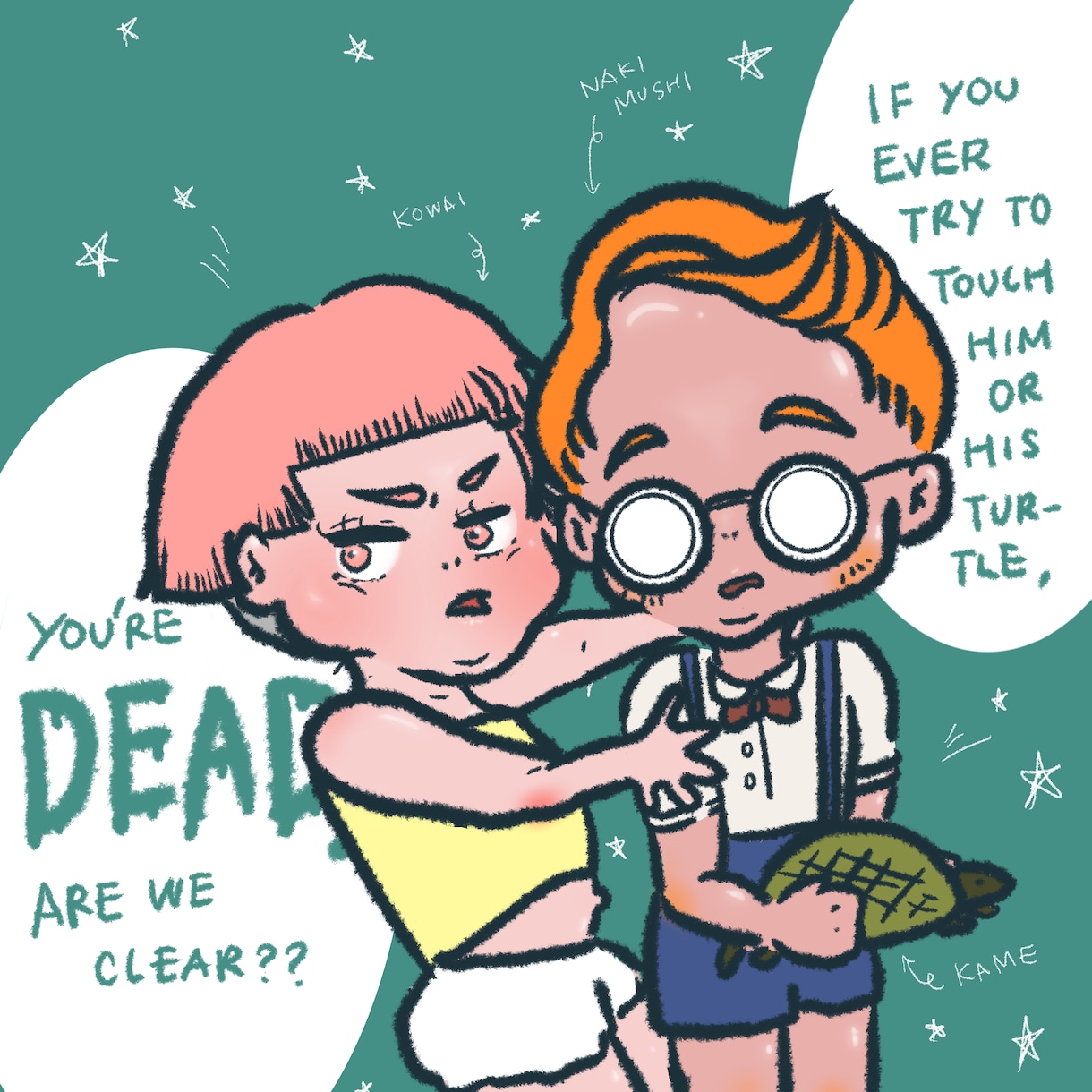 海外風で個性的な可愛いイラスト作成します 友人•恋人•家族など大切な人へのギフトなどに！ イメージ6