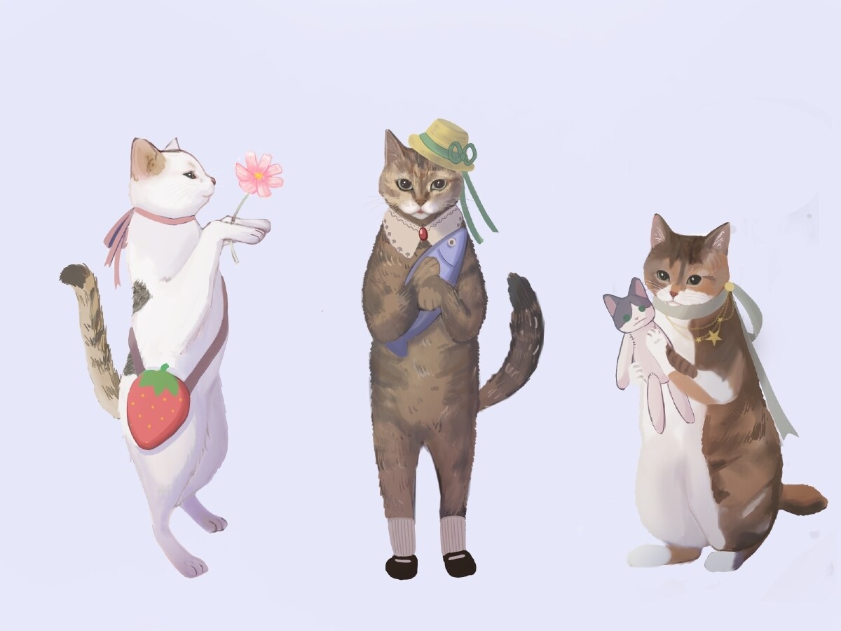 皆さんのおうちの猫ちゃんをイラストにします 少しレトロに可愛いを心がけています☺️ イメージ1