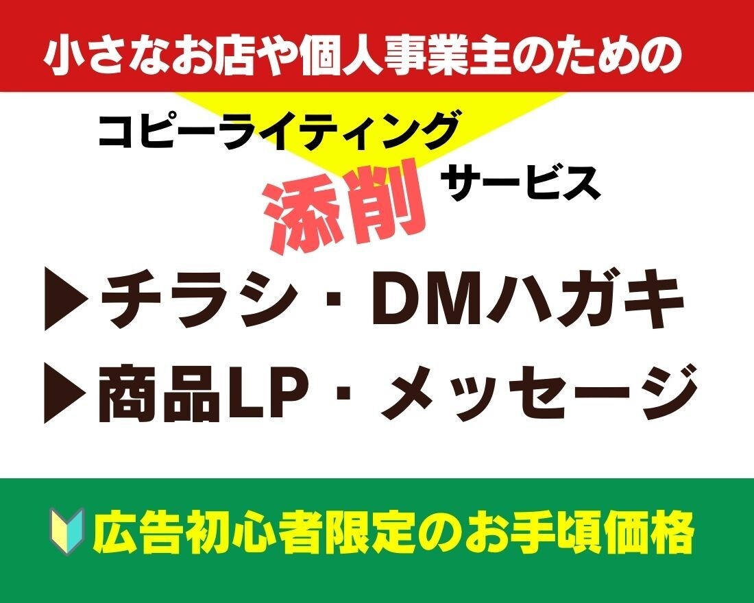 初めての広告！チラシやDM、LP文章を添削します 広告改善アドバイスで売れる広告にバージョンアップ！ イメージ1