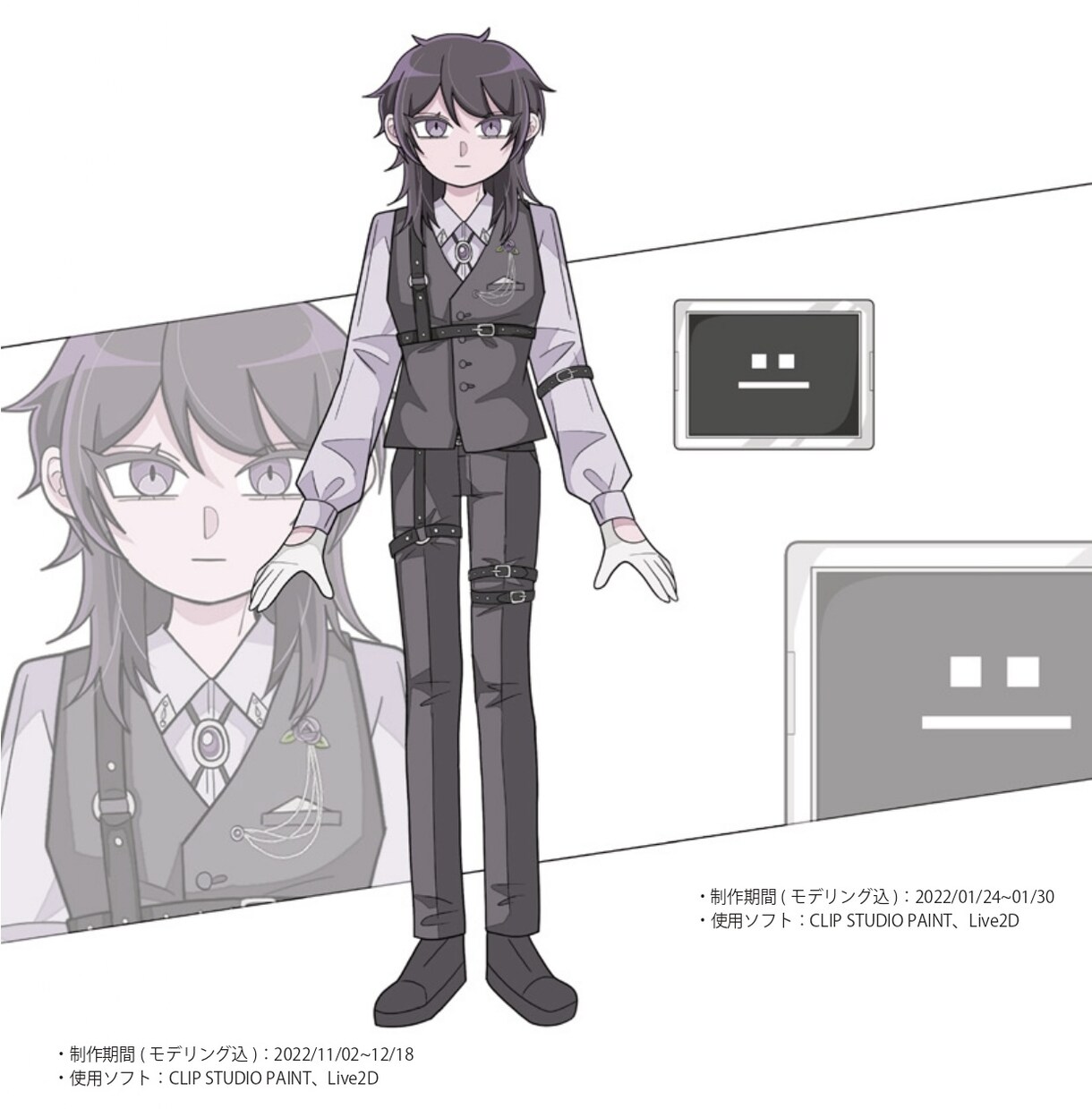 キャラクターデザイン、立ち絵制作します 個性的な絵柄とユニークなキャラデザが特徴です イメージ2