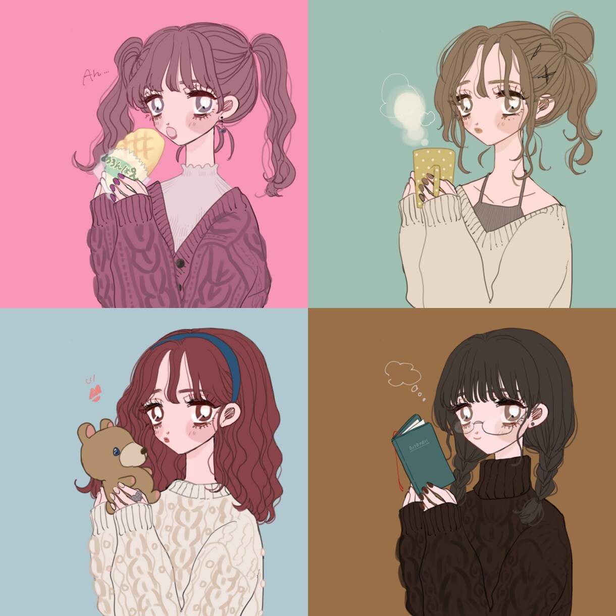 かわいくてお洒落なイラスト描きます アイコンやヘッダー等に使えるイラストです。 イメージ6