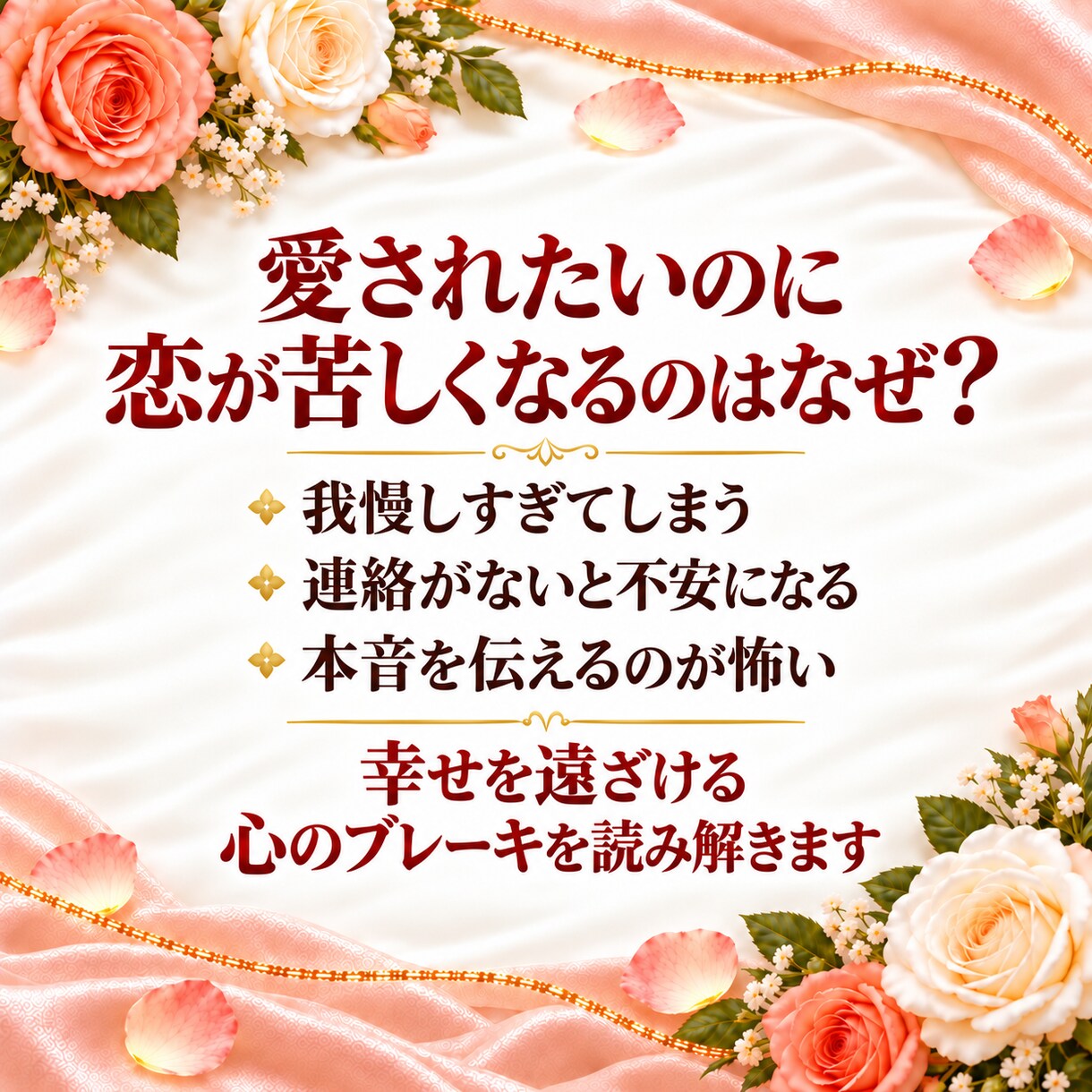 愛される恋を拒む潜在意識の呪縛を霊視で解きます 幸せを遠ざける心のブレーキ。潜在意識のブロックを特定します イメージ2