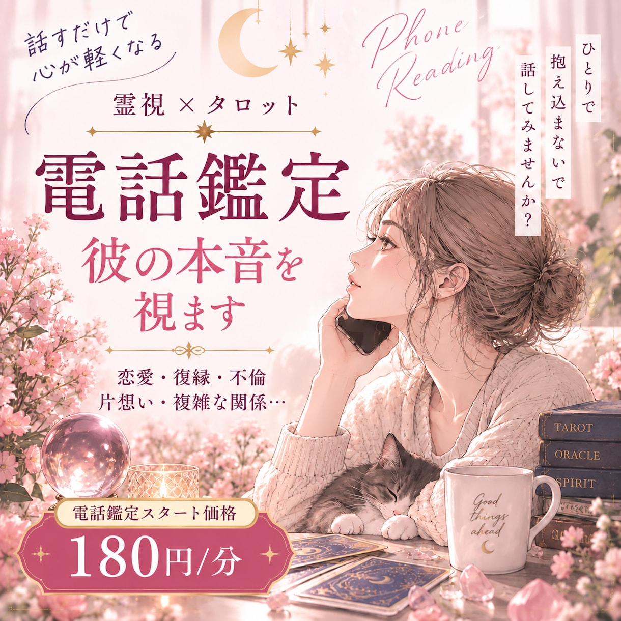 彼の本音を鋭く霊視とタロットで未来鑑定します 「それ彼が言ってた！」驚きの声続出◆彼の本心を隠さず伝えます イメージ1