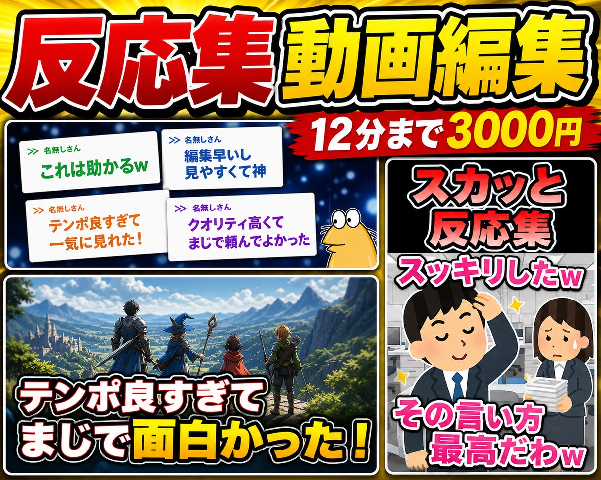 2chまとめ・反応集の動画をYMM4で編集します 台本と素材支給で完成12分までの基本編集を明確に代行 イメージ1