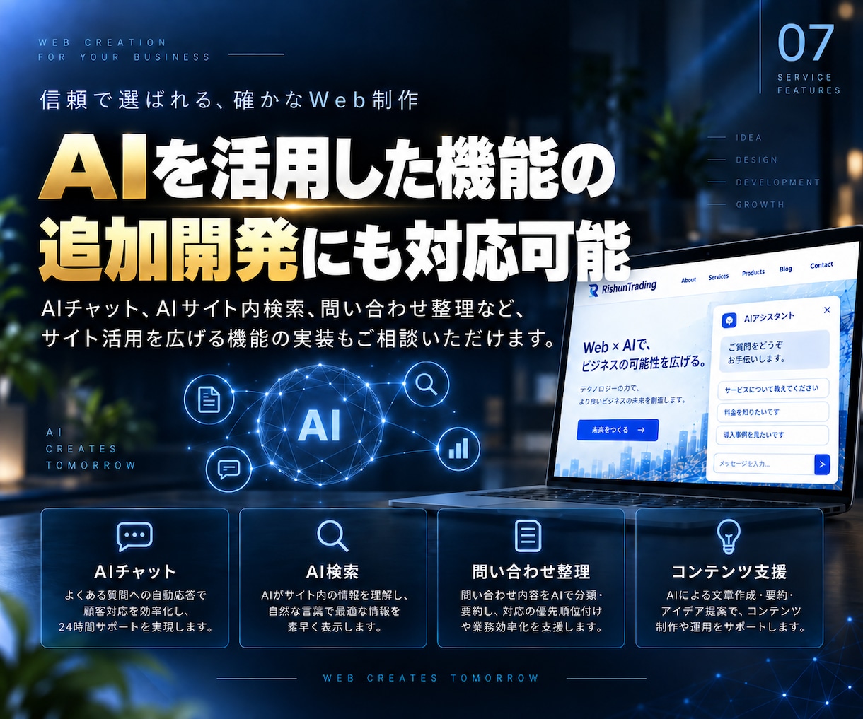 事業に合わせて育てられるホームページを制作します 企画･デザイン･WordPress開発･機能拡張まで一貫対応 イメージ10