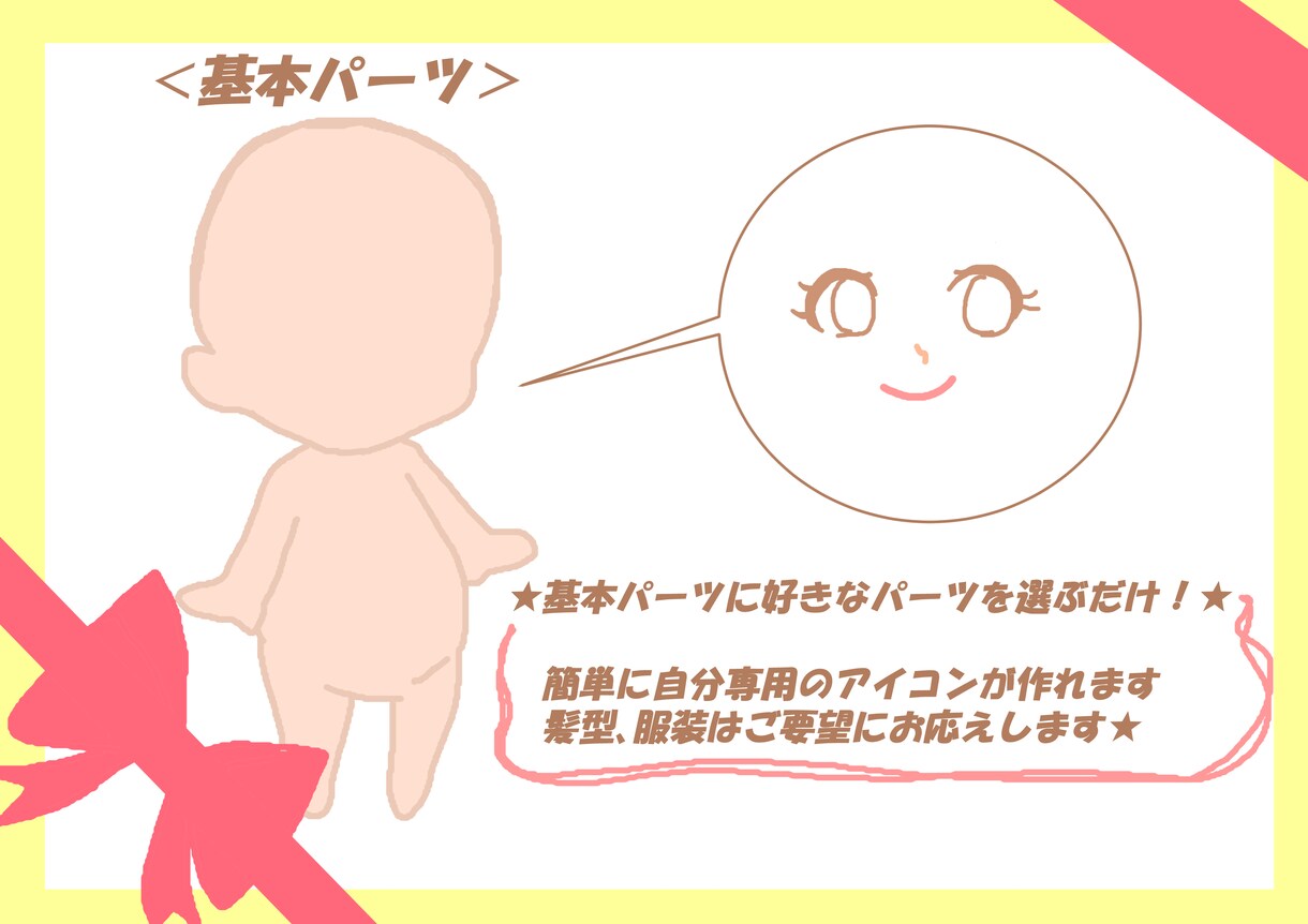 簡単デジタルアイコン納品します 好きな完成品パーツでオリジナルアイコンを作ろう！☆ イメージ1