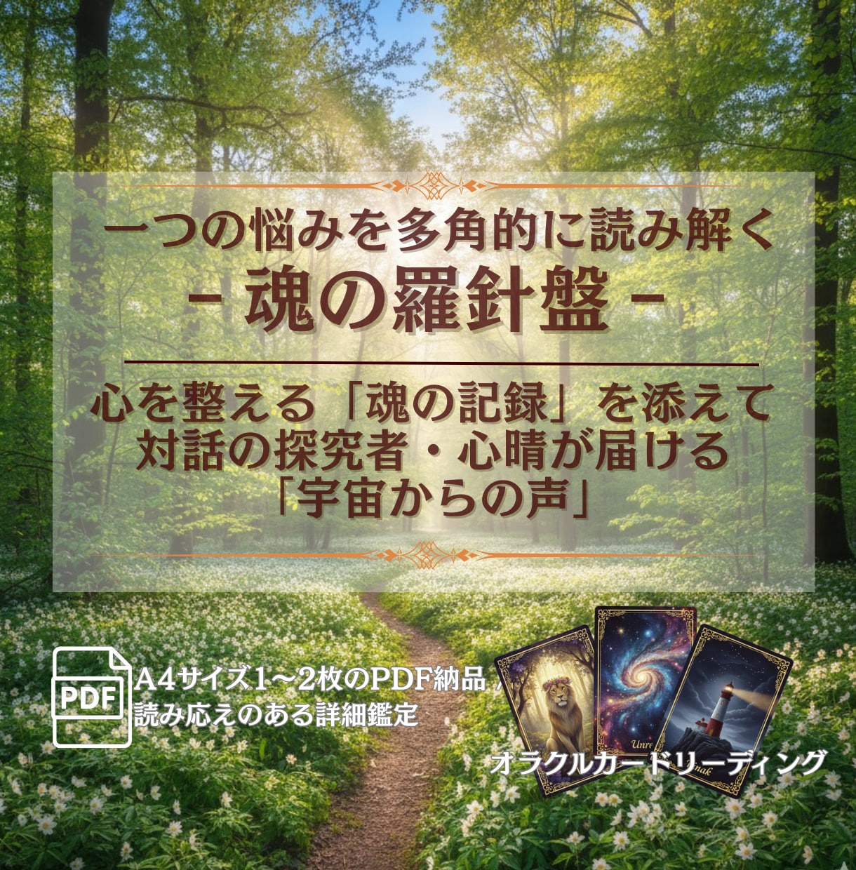 今の貴方を多角的に読解。A4詳細鑑定書を届けます 対話の探究者が宇宙からの声を言語化。魂の羅針盤を授けます。 イメージ1