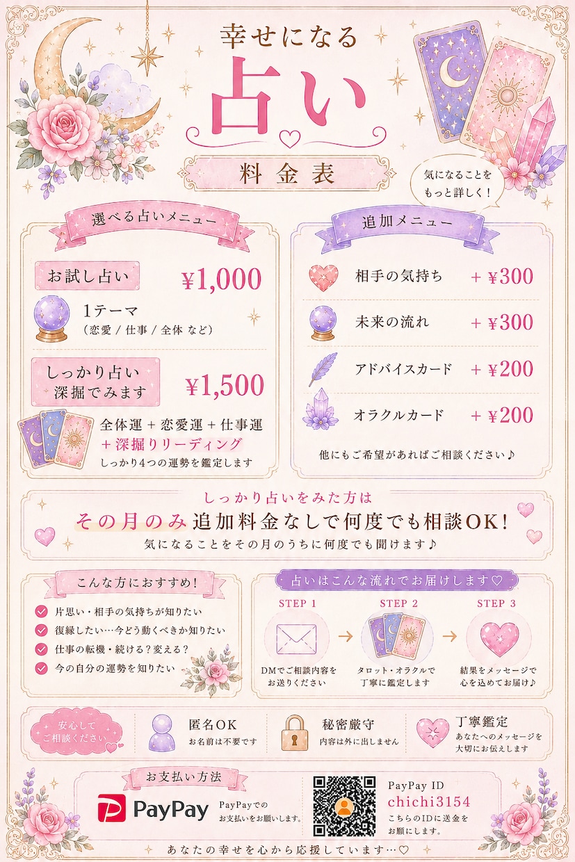 本音知りたくない？恋愛・復縁・人間関係を鑑定します 恋愛・仕事・人間関係・相手の気持ち・復縁まで丁寧に鑑定 イメージ1