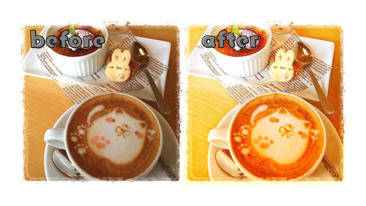 オシャレなカフェメニューの写真レタッチします カフェメニュー写真の加工・修正を高品質に行います イメージ4