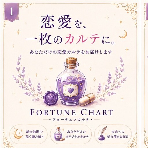 鑑定書付き|恋愛・仕事・相性を本格鑑定します あなたの悩みに「フォーチュンカルテ」をお届け イメージ1