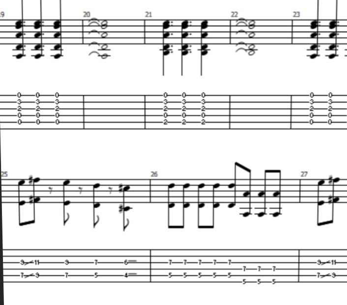 格安でギター・ベースの譜面を作成します ご指定のパートを耳コピしtab譜にします。 イメージ1