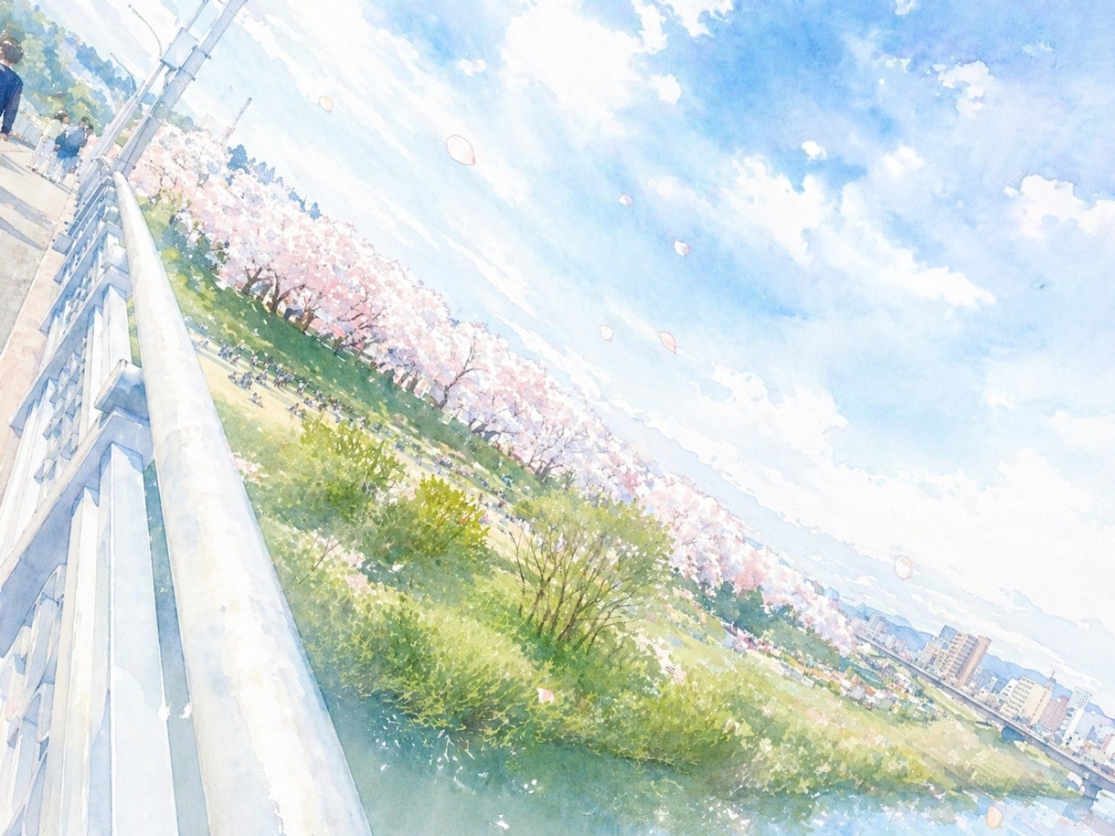 桜空が好きな人におすすめします 桜空の風景をイメージしたイラストです イメージ1