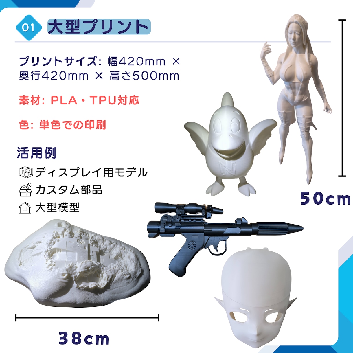 大型・多色・高精度3Dプリンターで印刷します 初めてでも大丈夫！技術サポート付きで安心のプリントサービス イメージ3