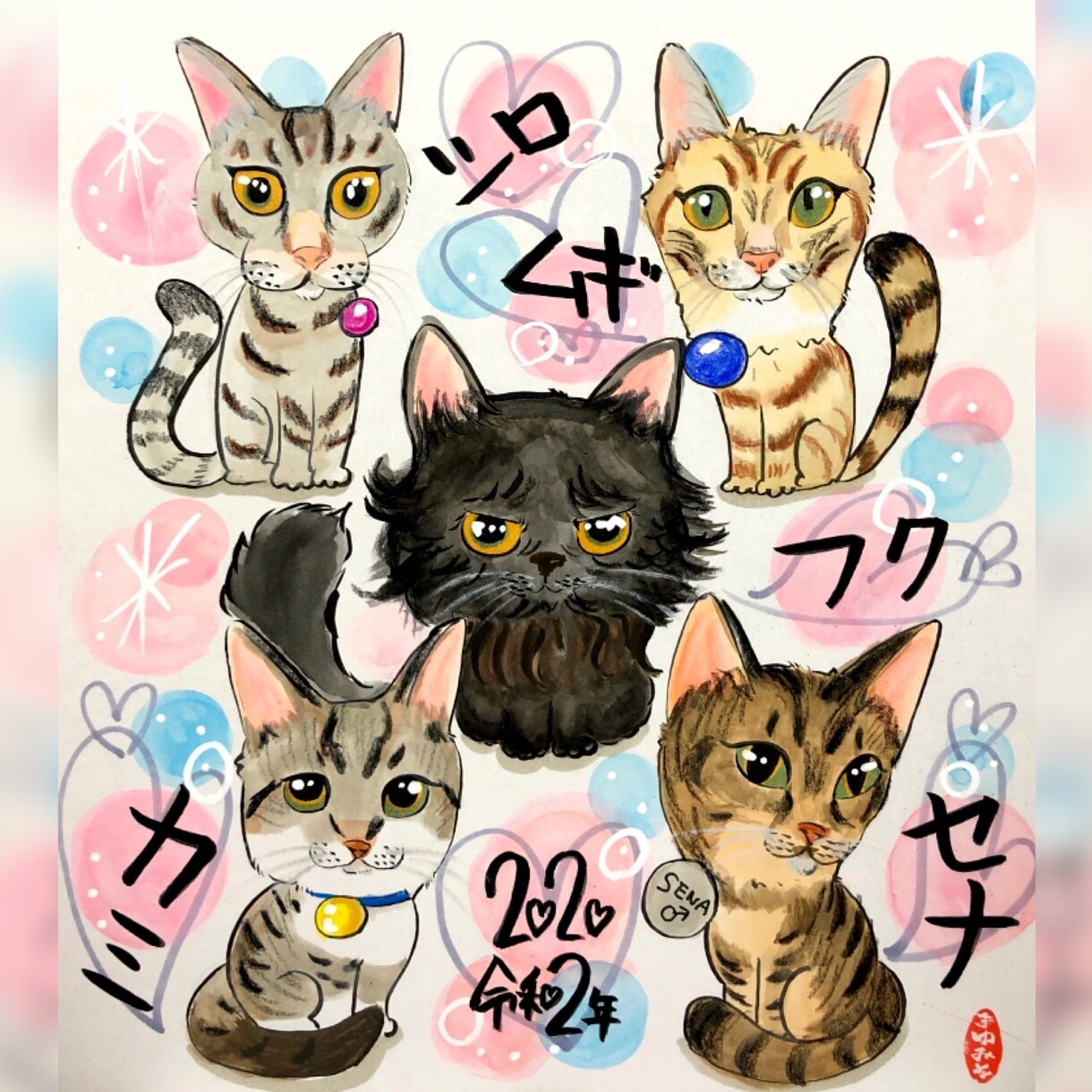 犬猫専用　世界に１枚！手描き水彩の似顔絵描きます まるでスルメ！味のある温かい似顔絵アナログって最高なのよ！ イメージ3