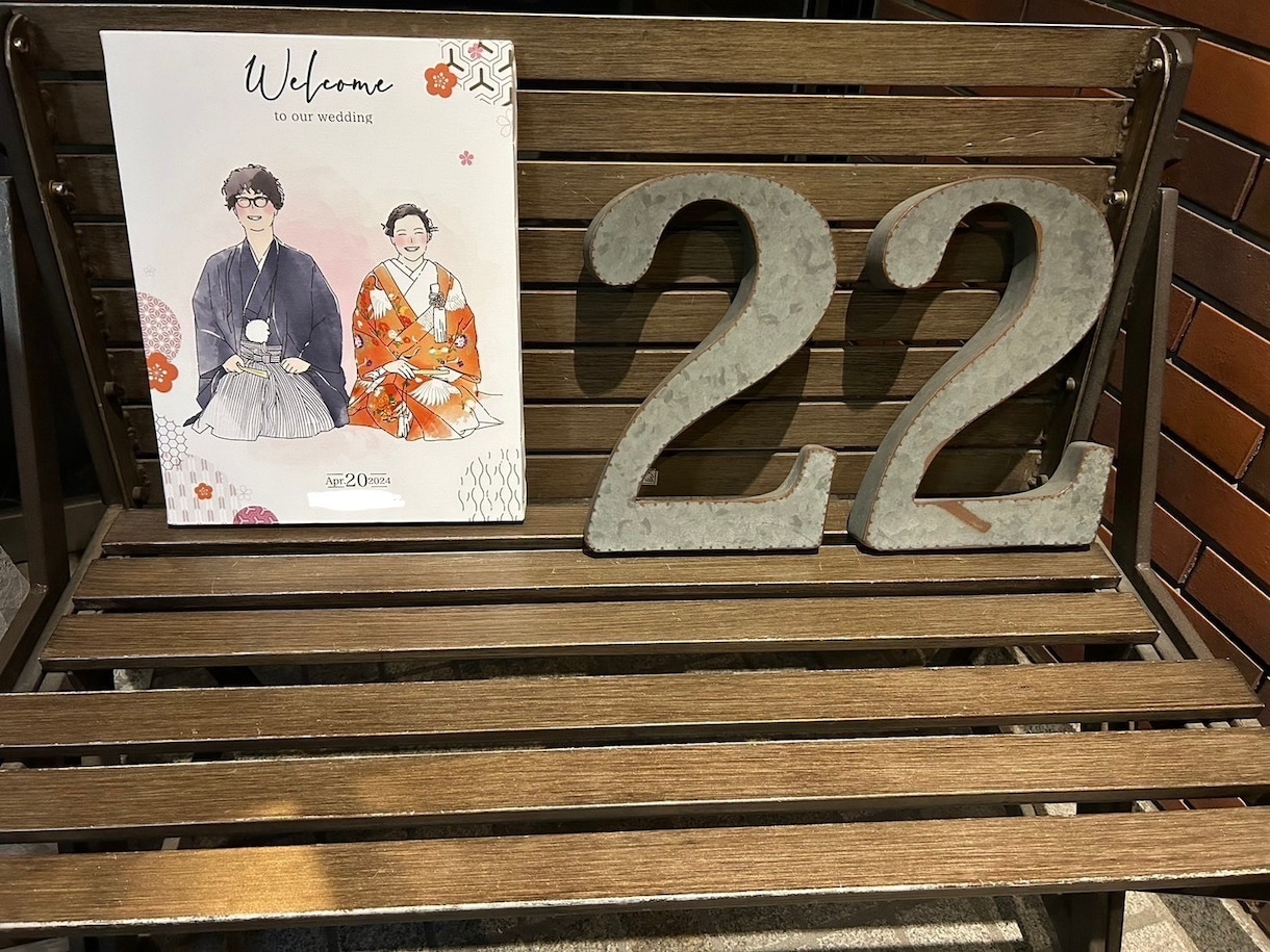 シンプルな似顔絵入りウェルカムボード作成します シンプルなデザインの似顔絵でどんな結婚式にもぴったりです︎✿ イメージ6
