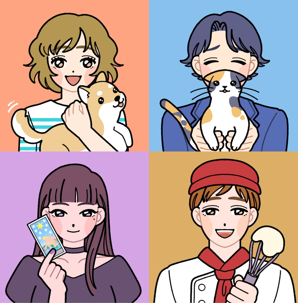 SNSのアイコンに！似顔絵イラストを作成します シンプルポップな似顔絵アイコン イメージ3