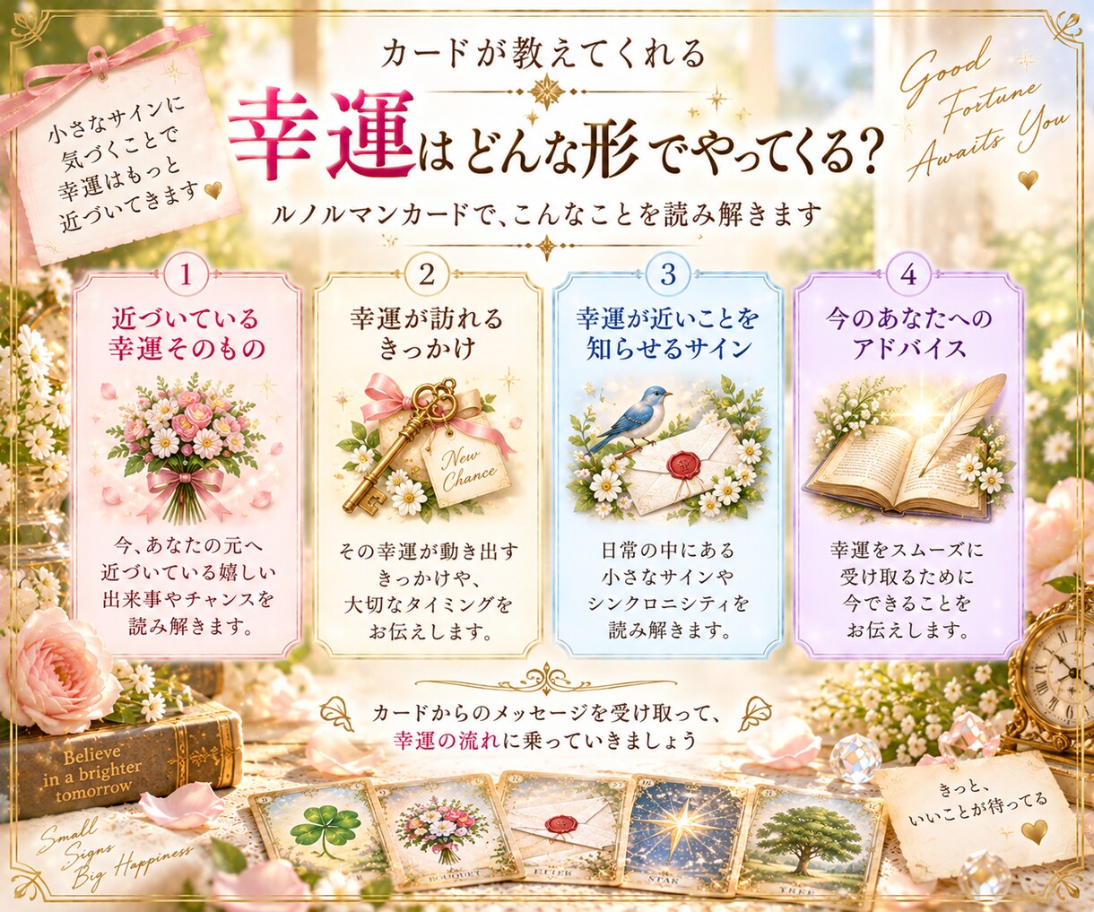 これから1ヶ月の運勢と幸運の兆しを占います 幸運おみくじ♪ルノルマンで近づくチャンスと開運のヒントを鑑定 イメージ6