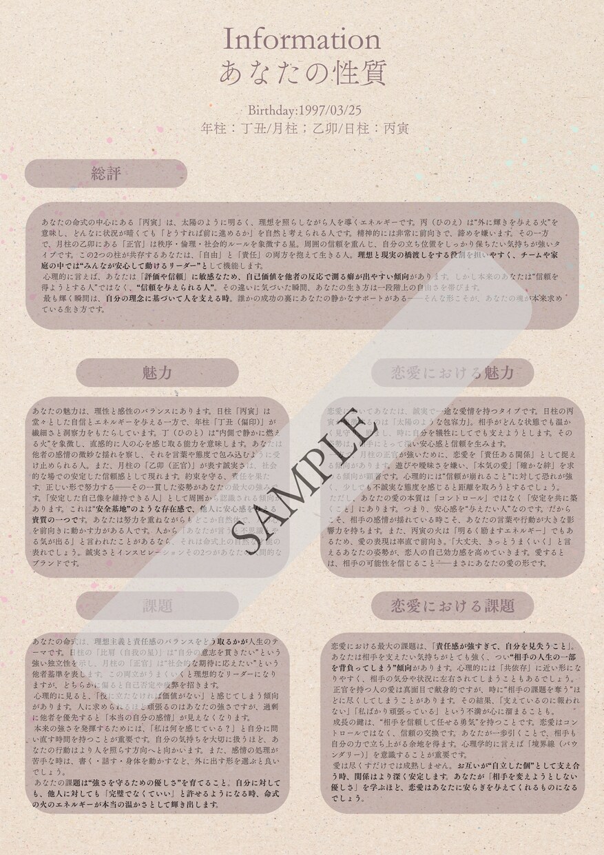 相性診断 完全版 お二人の関係解体新書を作ります もう占いに振り回されない、最後の占い。 イメージ3