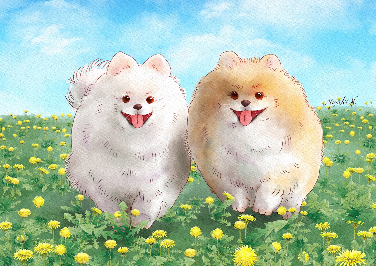 あなたの「うちの子」を水彩画風イラストにします 心に残る、絵本のようなタッチの水彩画風デジタルイラストです イメージ5