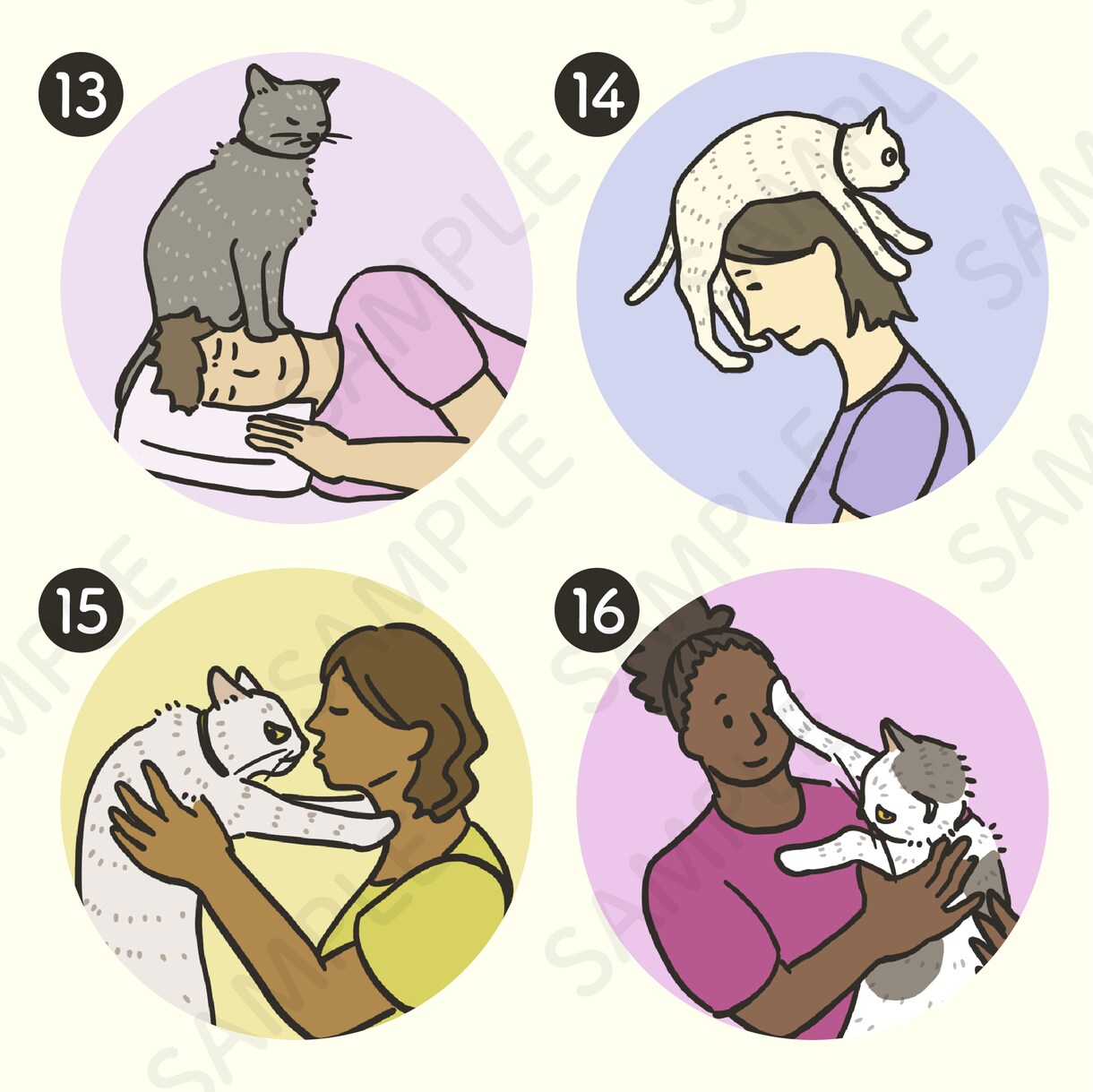 猫とあなたのツーショットアイコンお描きします ペットとあなたの素敵な関係をアイコンにします イメージ10
