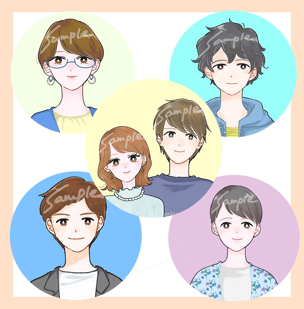 あなたの魅力が伝わる好印象なアイコンを描きます アイコンに合わせたヘッダーもおすすめ♪ イメージ5