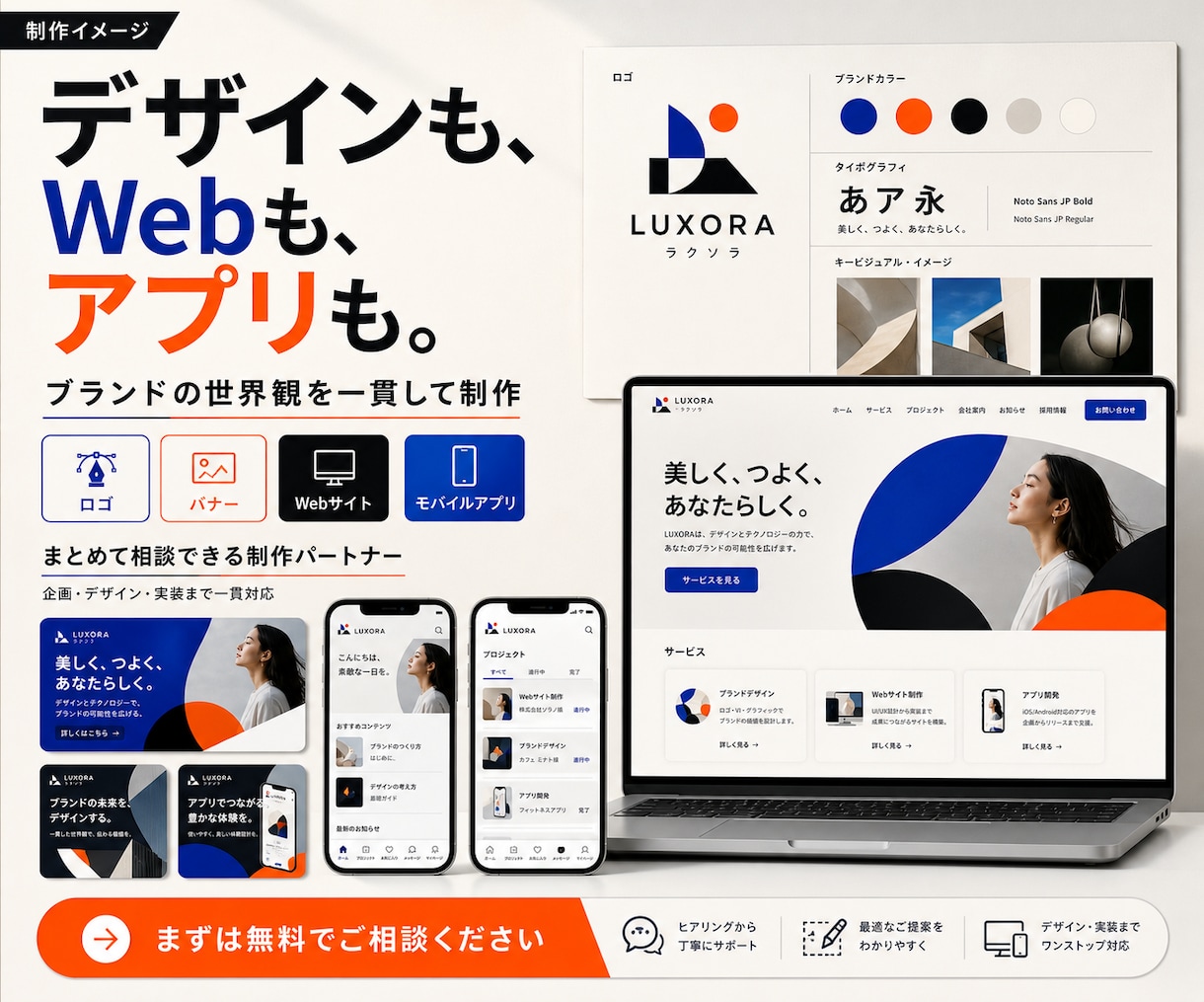 デザインから実装まで高品質なHPを制作します Web・EC・LPまで一貫対応！スマホ・SEO込み イメージ1