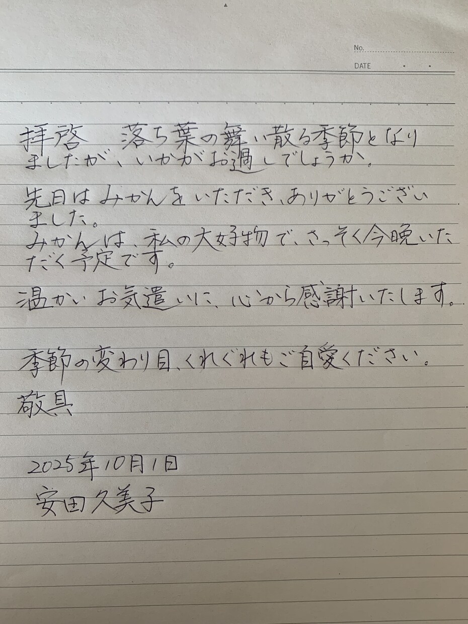 手紙代筆します ボールペンで手紙を手書き代筆します。 イメージ1