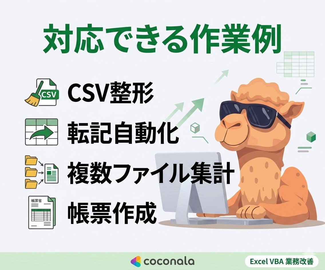 毎月CSV加工・集計作業をExcelで自動化します 今あるExcelを活かして、毎月の手作業を現実的に改善 イメージ3