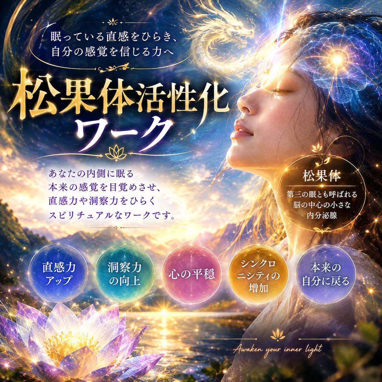松果体を整え直感力をひらきます 眠っている直感をひらき、自分の感覚を信じる力へ イメージ2