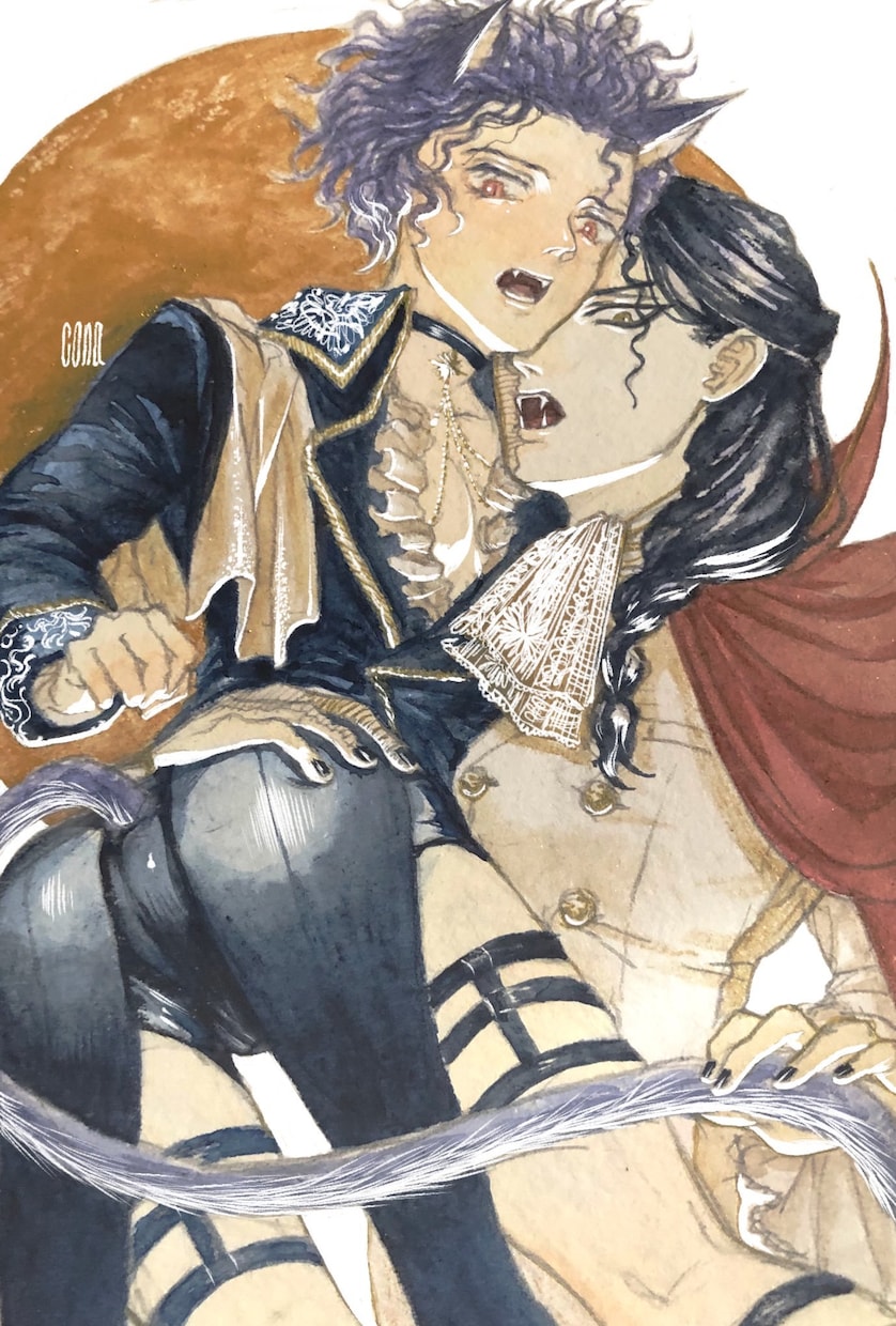 耽美･退廃的でアンティークな水彩イラスト描きます 商用･著作権料含◎ラフ修正無制限◎ポストカード原画お渡しOK イメージ6