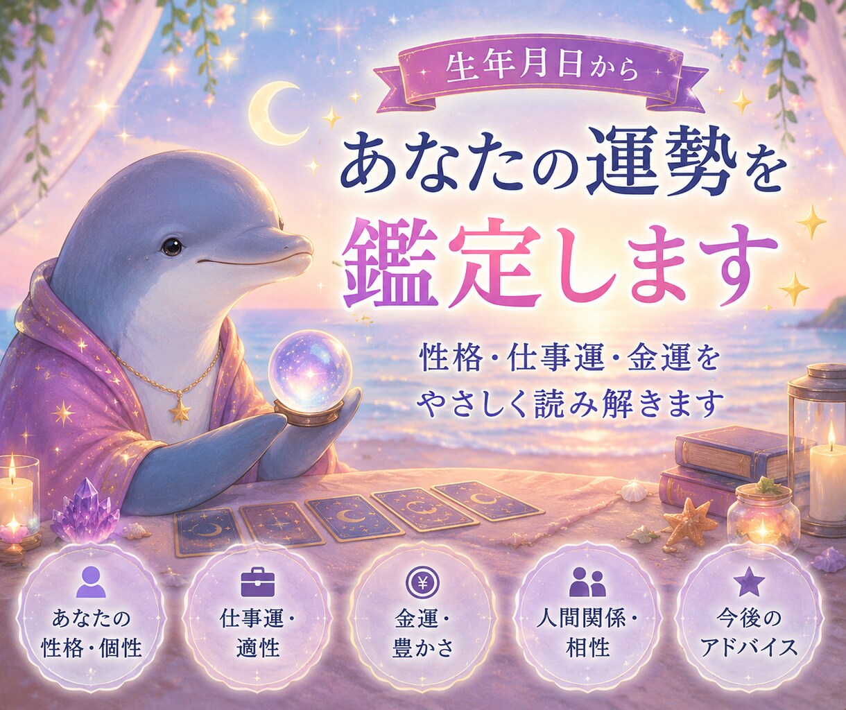 生年月日からあなたの運勢を鑑定します 性格・仕事・金運をやさしく読み解きます イメージ2